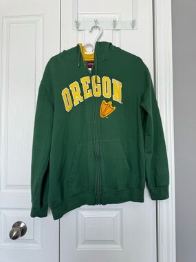 Oregon Green & Yellow Full-Zip Hooded Sweatshirt